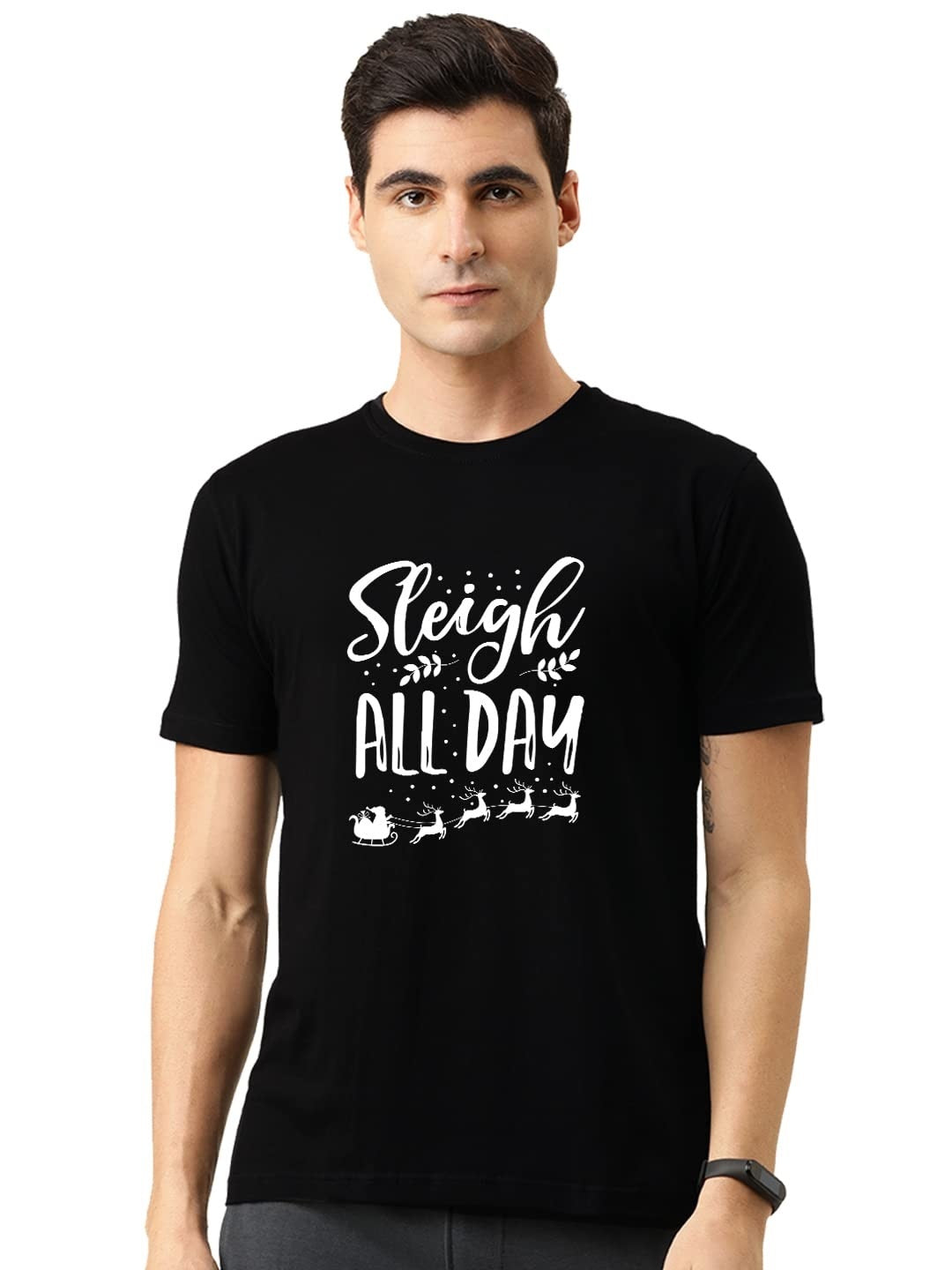 Round Neck T-shirt (black, S) - Small