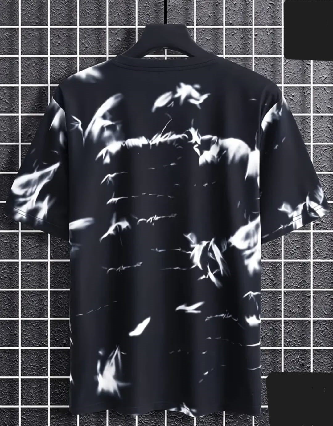 Women's Spab Printed Casual White Black T-shirt