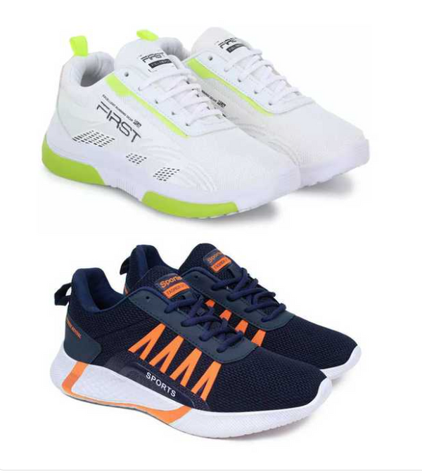 Sports Shoes For Men White Blue, 8 Pack Of 2