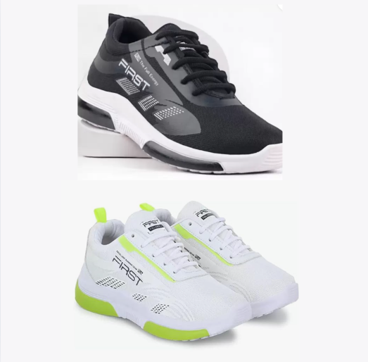 Sports Shoes For Men Pack Of 2 White Black, 6