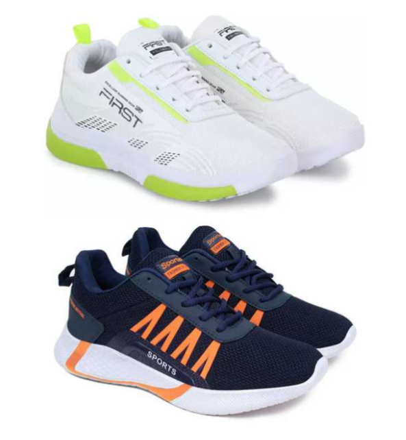 Sports Shoes For Men White Blue, 6 Pack Of 2