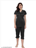 Women Night Suit Black, S