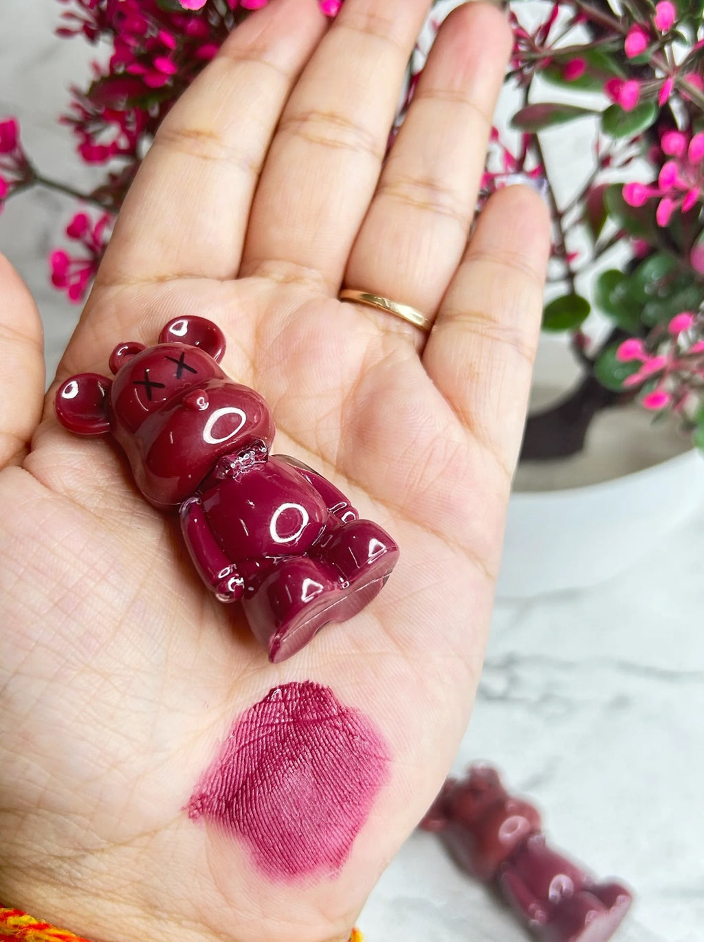 Lip Tint, Bear Keychain Long Lasting Creamy Texture Matte Lipstick ...