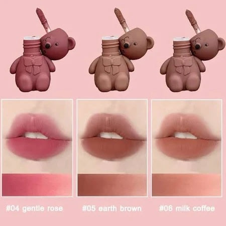 Lip Tint, Bear Keychain Long Lasting Creamy Texture Matte Lipstick ...