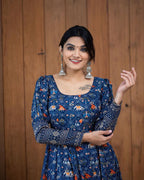 Stylish Fancy Trendy Printed Georgette Gown For Women For Party Wed...