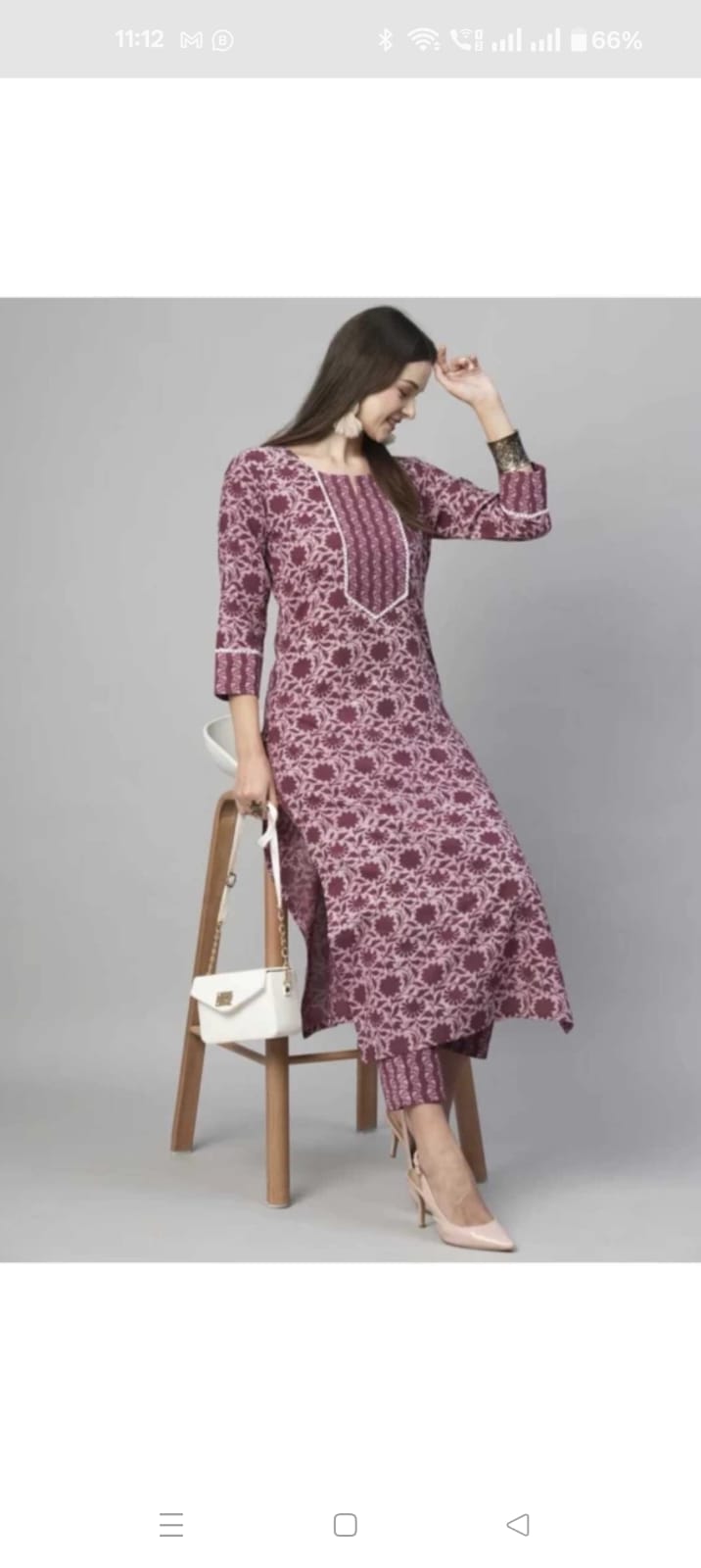 Floral Printed Women Cotton Women Kurta With Pant 2 Psc Set