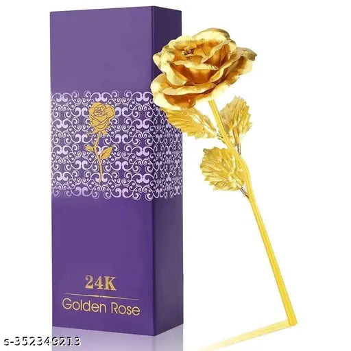 Artificial 24k Gold Plated Rose With Gift Box - Romantic Gift For Her