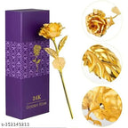 Artificial 24k Gold Plated Rose With Gift Box - Romantic Gift For Her