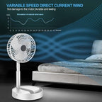 Portable Folding Fan, Rechargeable Standing Pedestal Usb Fan, 3 Spe...