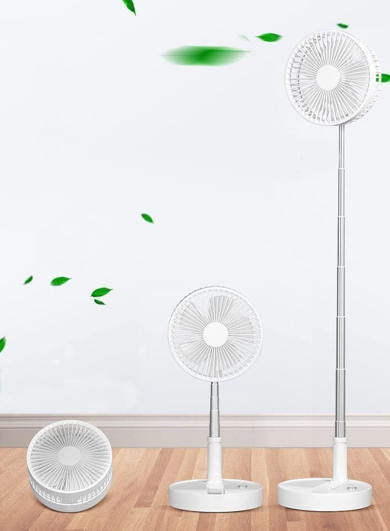 Portable Folding Fan, Rechargeable Standing Pedestal Usb Fan, 3 Spe...