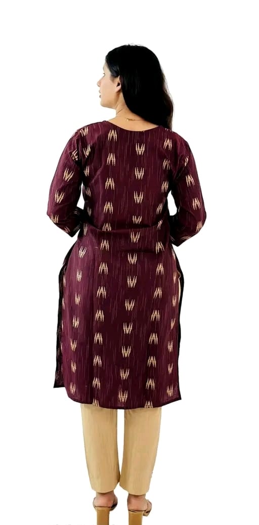 Womens Cotton Kurta Pant Set With Dupatta