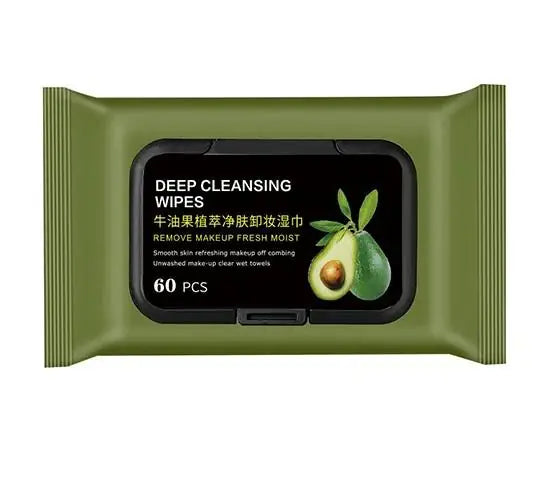 Avocado Makeup Remover Wipes 60 Pcs