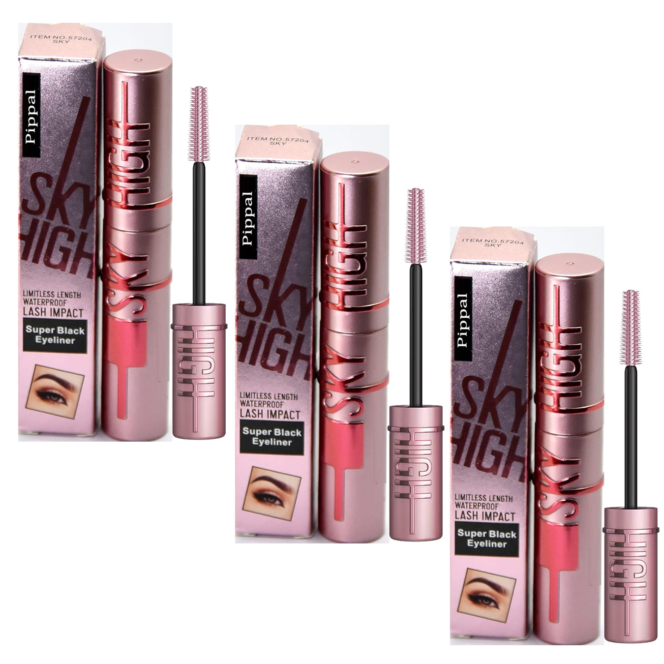 Pippal Sky High Eyeliner 3 Pcs With Mascara Ultra Volume Up Volumiz...