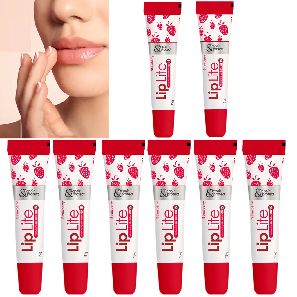 Lip Lite Strawberry Moisturising Lip Balm 15g Pack Of 8
