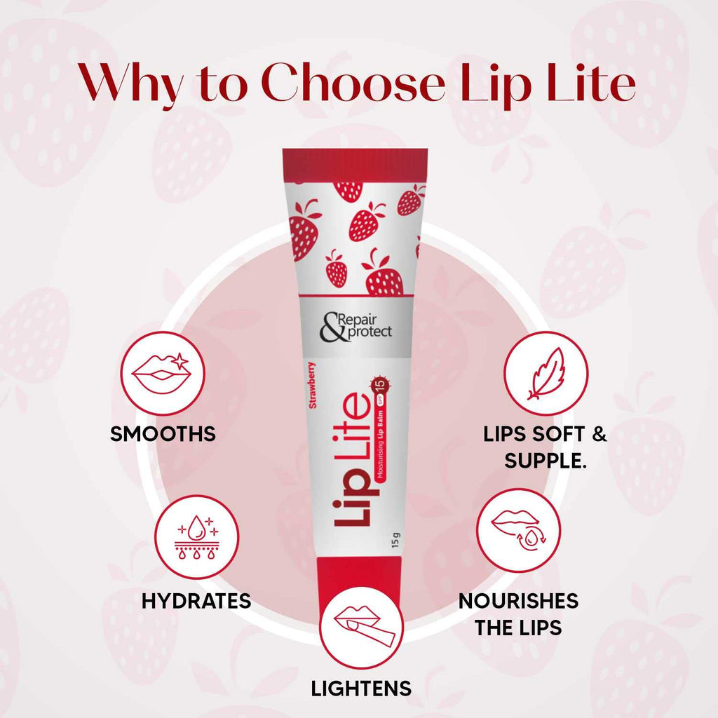 Lip Lite Strawberry Moisturising Lip Balm 15g Pack Of 5