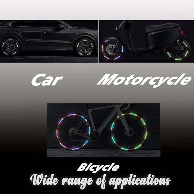 Reflective Car Wheel Decorative Stripe Stickers, Night Safety Warni...