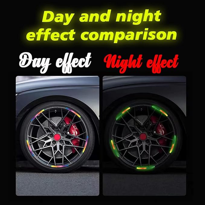 Reflective Car Wheel Decorative Stripe Stickers, Night Safety Warni...