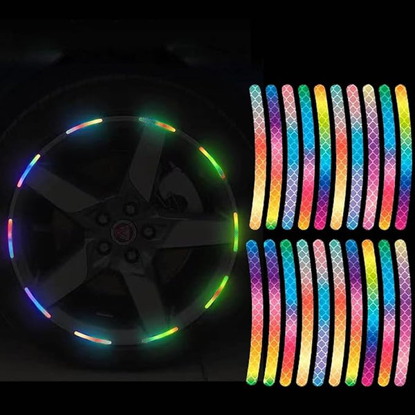 Reflective Car Wheel Decorative Stripe Stickers, Night Safety Warni...