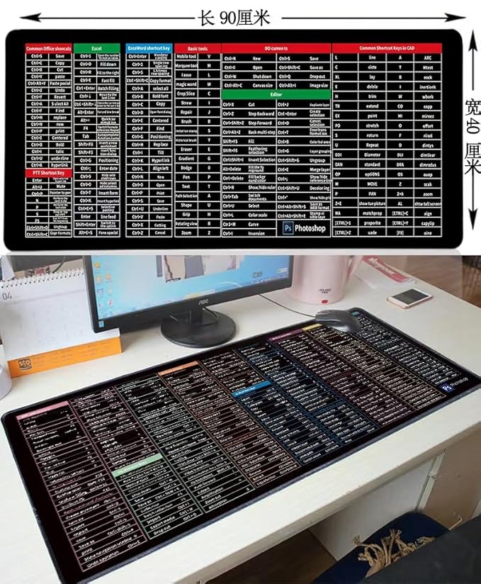 Quick Key Super Large Anti-slip Keyboard Pad - With Office Software...