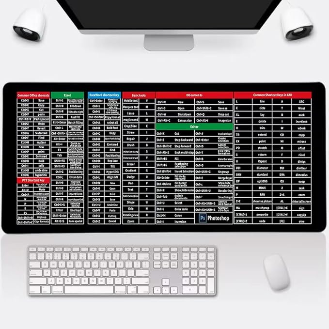 Quick Key Super Large Anti-slip Keyboard Pad - With Office Software...