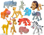 Funny Jungle Animals Toys Forest Animal Set Mini Cartoon Animal Toy...