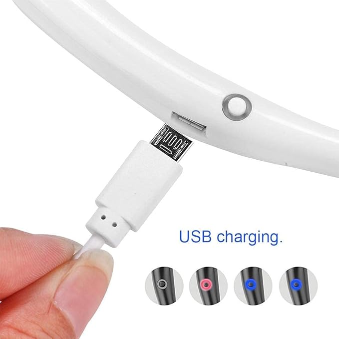 Mini Hand Free Portable Neckband Fan With Light, Usb Rechargeable L...