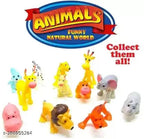Funny Jungle Animals Toys Forest Animal Set Mini Cartoon Animal Toy...