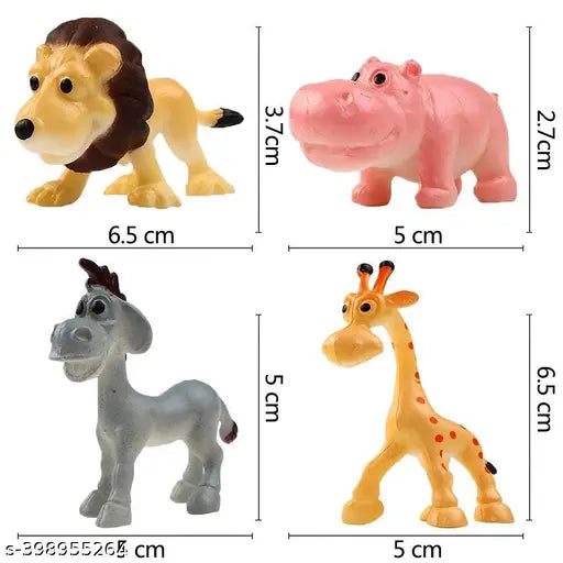 Funny Jungle Animals Toys Forest Animal Set Mini Cartoon Animal Toy...