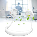 Mini Hand Free Portable Neckband Fan With Light, Usb Rechargeable L...