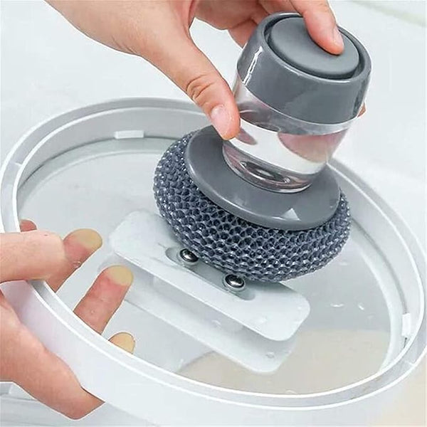 Soap Dispensing Dish Brush With Built-in Liquid Storage - Kitchen C...