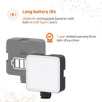 Camera Video Light With Clip And 3 Cold Shoe Connectors 120 Led Bea...