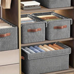 Folding Storage Boxes With Lid, Large Clear Collapsible Stackable S...