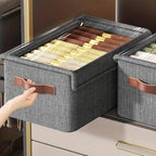 Folding Storage Boxes With Lid, Large Clear Collapsible Stackable S...