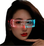 Led Glasses 7 Colors 5 Modes, Rectangular, Retro, Multicolour 7 Col...