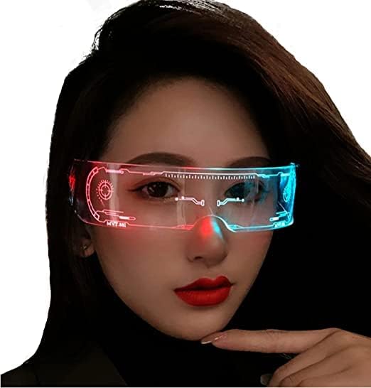 Led Glasses 7 Colors 5 Modes, Rectangular, Retro, Multicolour 7 Col...