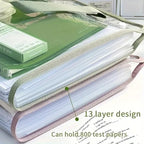 File Organizer with Handle, Expanding File Folder Document Organizer with 13 Pockets, Document Organizer with Labels