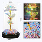 Artificial Tulips In Crystal Box, Galaxy Glass Rose Flower With Led...
