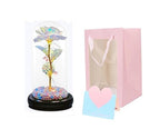 Artificial Tulips In Crystal Box, Galaxy Glass Rose Flower With Led...