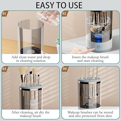 Electric Makeup Brush Cleaner Dryer Machine - One Button Operation