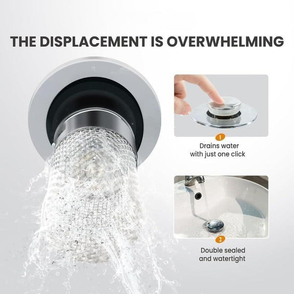 Stainless Steel Sink Hair Filter - Removable Drain Stopper Plug
