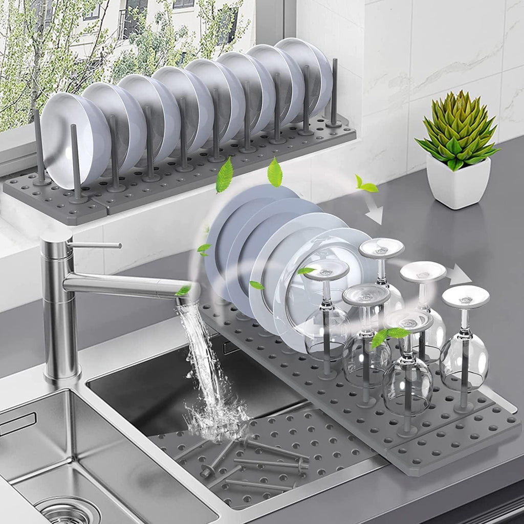 Dish Drying Rack Drain Shelf - Kitchen Drawer Organizer
