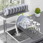 Dish Drying Rack Drain Shelf - Kitchen Drawer Organizer
