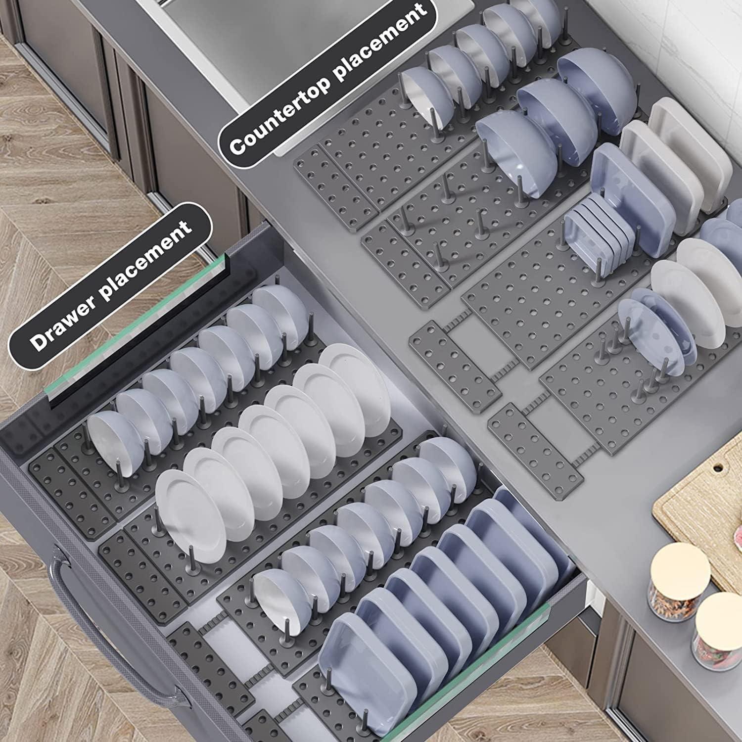 Dish Drying Rack Drain Shelf - Kitchen Drawer Organizer