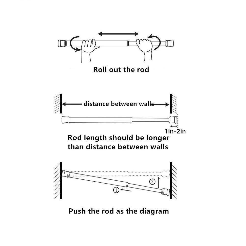 Drill-free Multifunctional Adjustable Rod - No-drill Curtain Storag...
