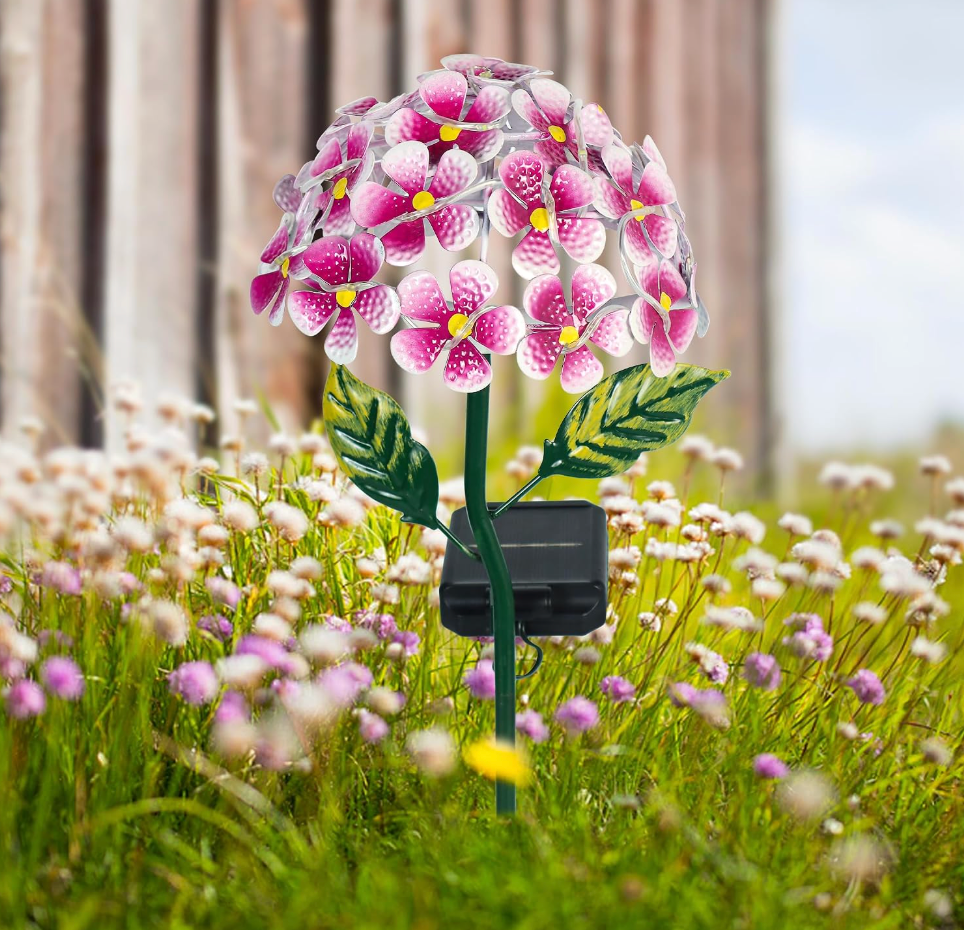 Outdoor Hydrangea Solar Garden Lights