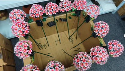 Outdoor Hydrangea Solar Garden Lights