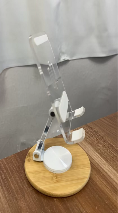 Folding Desktop Mobile Phone Holder with 360° Rotating Base
