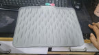 Silicone Dish Drying Mat for Kitchen - Anti-Slip Quick-Drying with Water Droplet Design