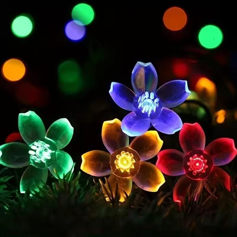 Silicone Flower String Lights - 14 LED 3 Meter Waterproof Fairy Lights