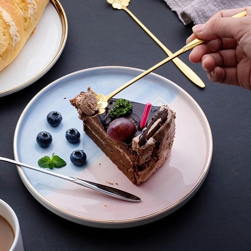 Golden Floral Spoon Set of 4 - Stainless Steel Decorative Spoons